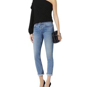 One sleeve Black cable knit Sweater